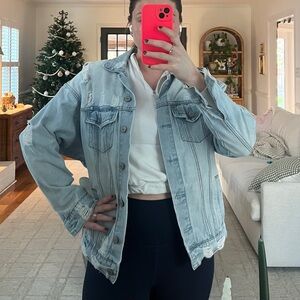 Iris Distressed Light Blue Denim Jacket S/M